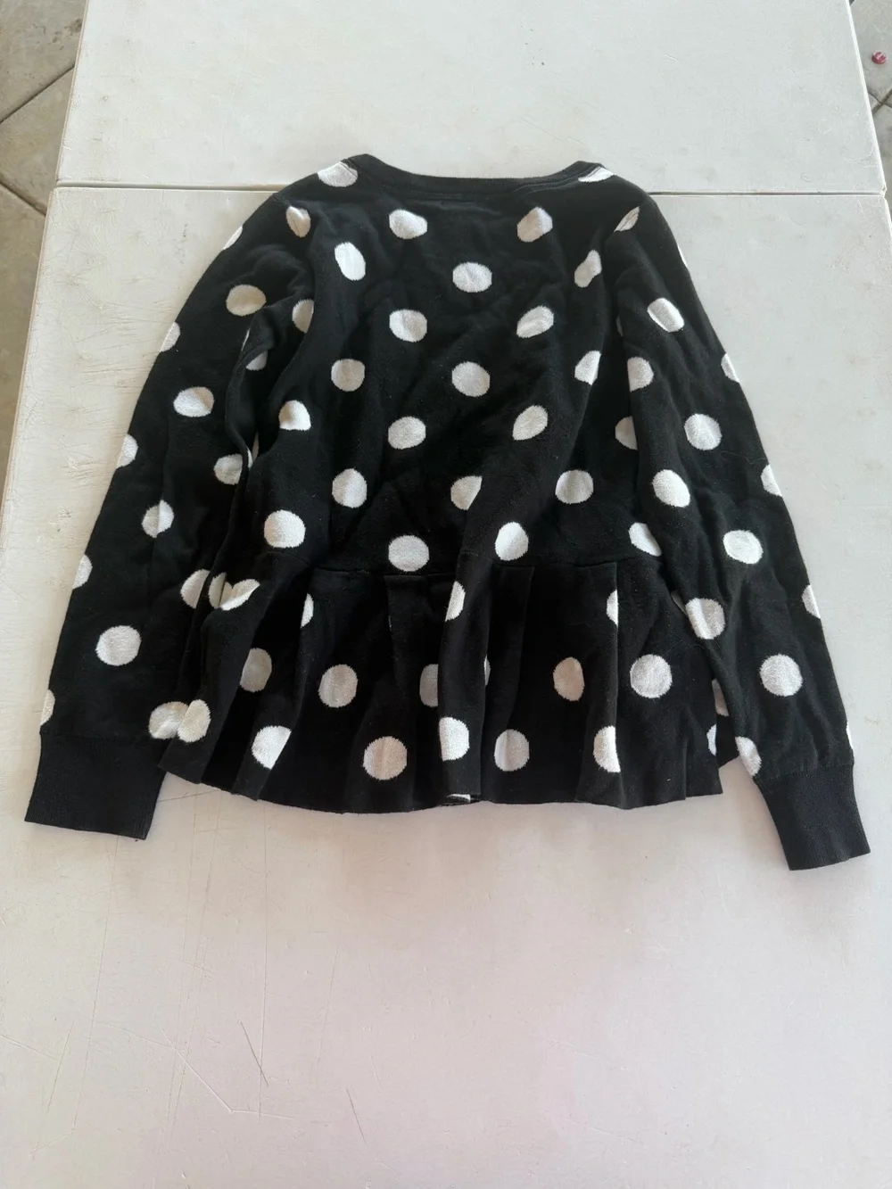 GAPKIDS Black Crewneck Sweater with White Polka Dots